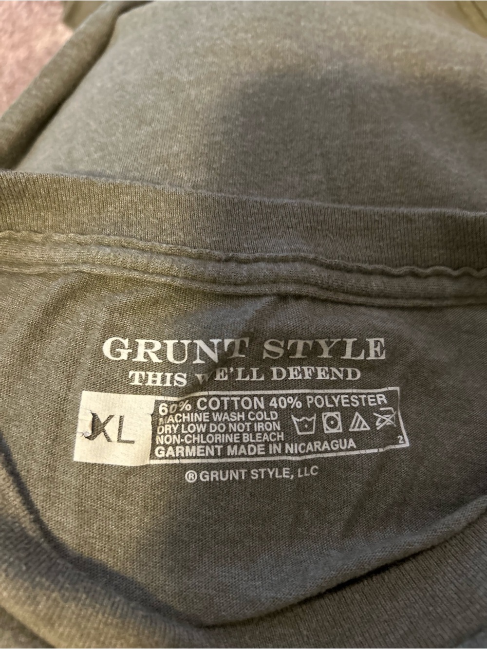 Grunt Style Olive Green Short Sleeve Crewneck Tee - Picture 4 of 4